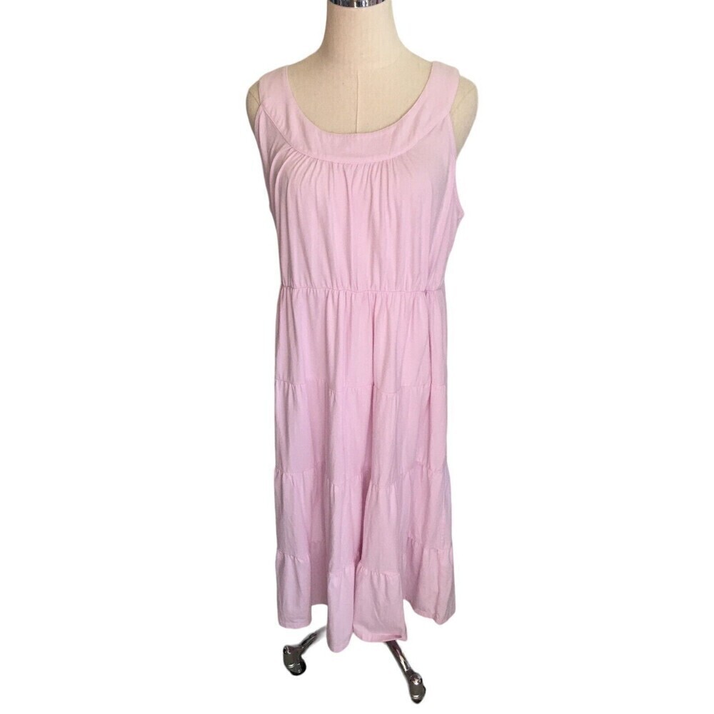 Russ Berens Pink Size Large Midi Dress Women’s Lagenlook Lavender Sleeveless